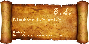 Blauhorn László névjegykártya