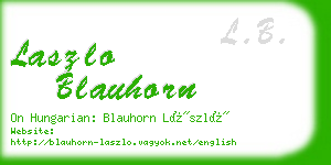 laszlo blauhorn business card
